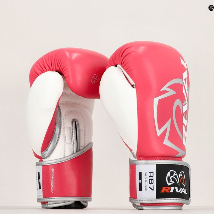 Rival Fitness Plus Bag ροζ/λευκά γάντια πυγμαχίας 10