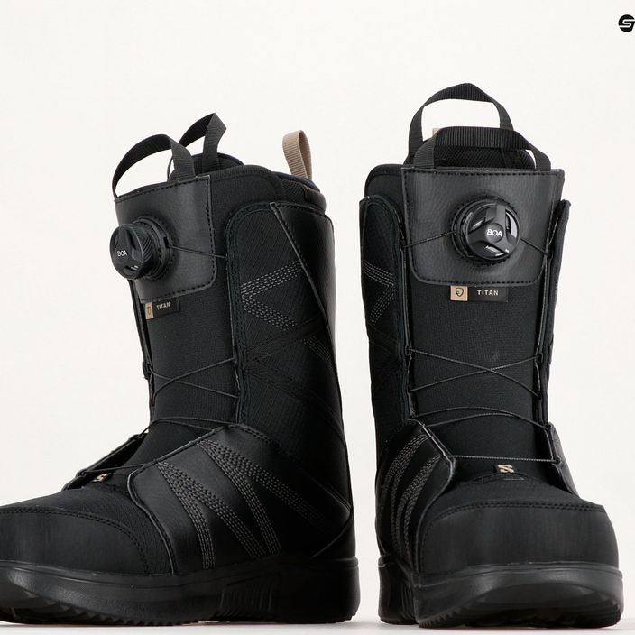 Ανδρικές μπότες snowboard Salomon Titan Boa μαύρο/μαύρο/καβουρδισμένο κάσιους 11