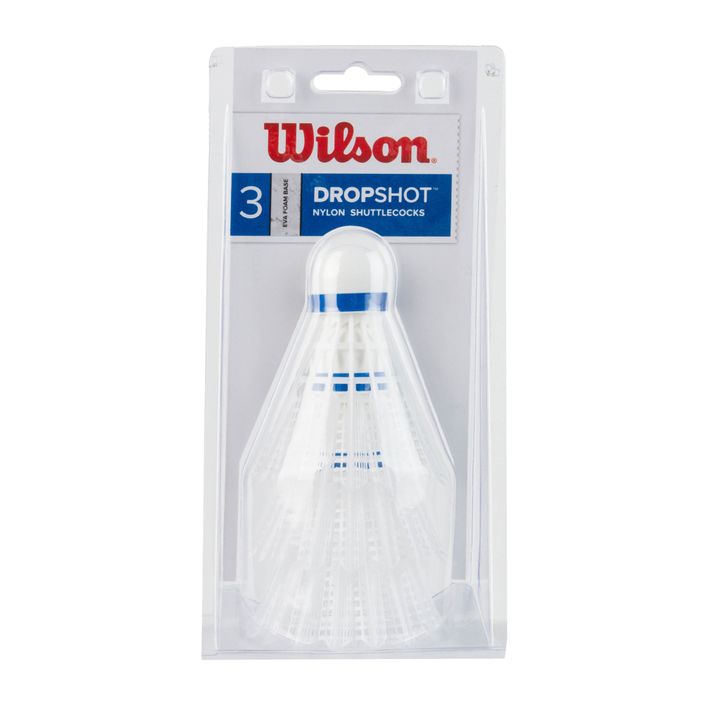 Wilson Dropshot Clamshel badminton shuttlecocks 3 τεμάχια λευκό WRT6048WH+ 2