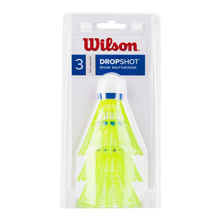 Wilson Dropshot Clamshel badminton shuttlecocks 3 τεμάχια κίτρινο WRT6048YE+ 2
