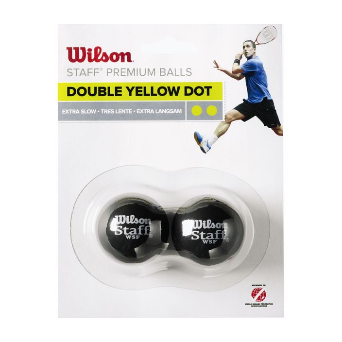 Wilson Staff Squash Ball Dbl Ye Dot 2 τεμάχια μαύρο WRT617600+. 2