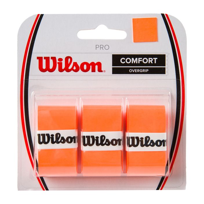Wilson Pro Comfort Overgrip περιτύλιγμα ρακέτας τένις 3 τεμάχια πορτοκαλί WRZ470820+ 2