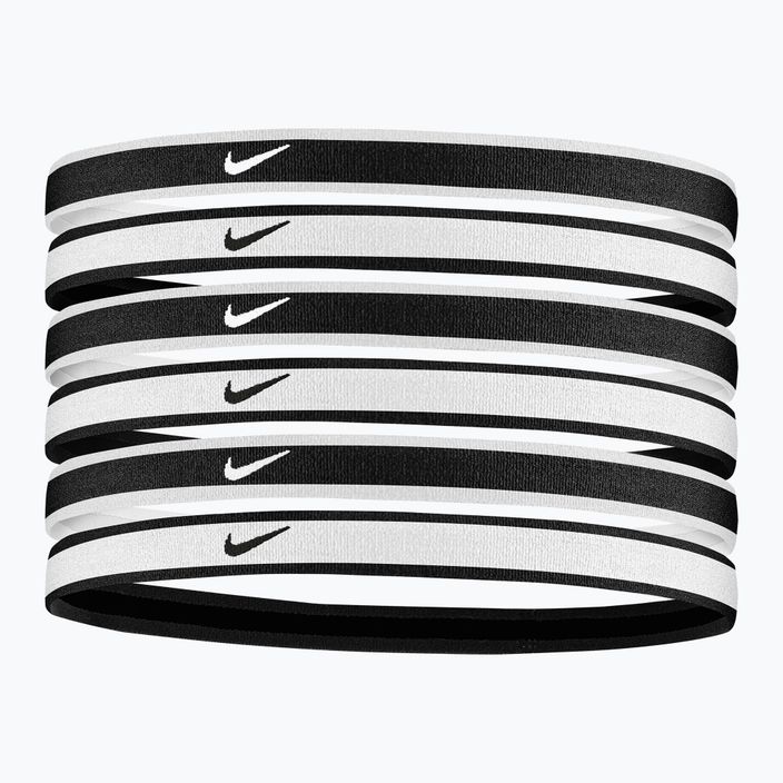 Nike Tipped Swoosh Sport 2.0 κεφαλόδεσμοι 6 τεμάχια μαύρο και λευκό N1002021-176