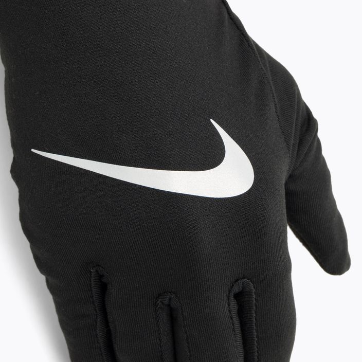 Γυναικεία γάντια τρεξίματος Nike Accelerate RG μαύρο/μαύρο/ασημί 4