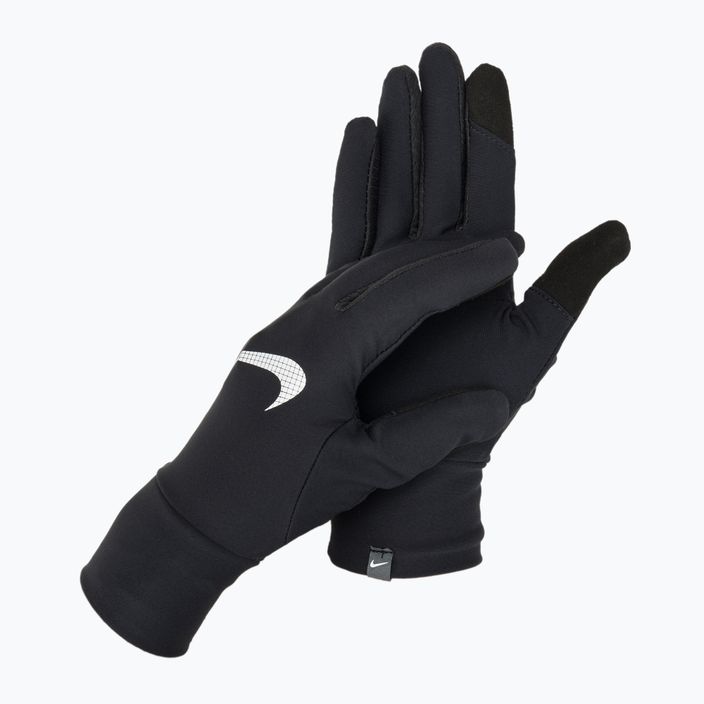 Ανδρικό σετ Nike Essential Running καπέλο + γάντια μαύρο/μαύρο/ασημί 2