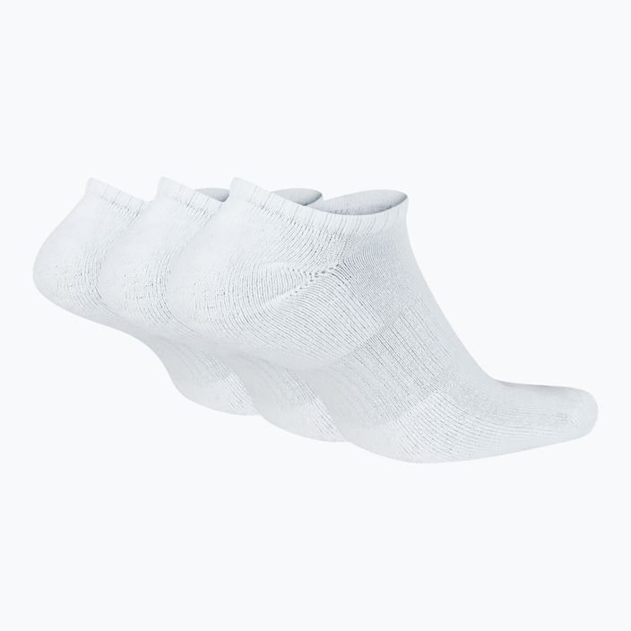 Κάλτσες προπόνησης Nike Everyday Cushioned 3 ζευγάρια λευκές/μαύρες 2