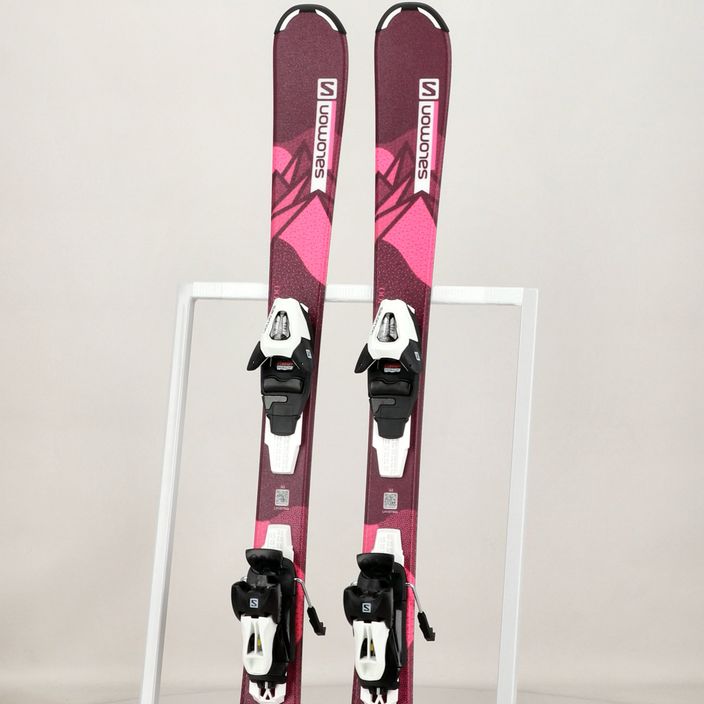 Παιδικά χιονοδρομικά σκι Salomon Lux Jr S + C5 bordeau/pink 12