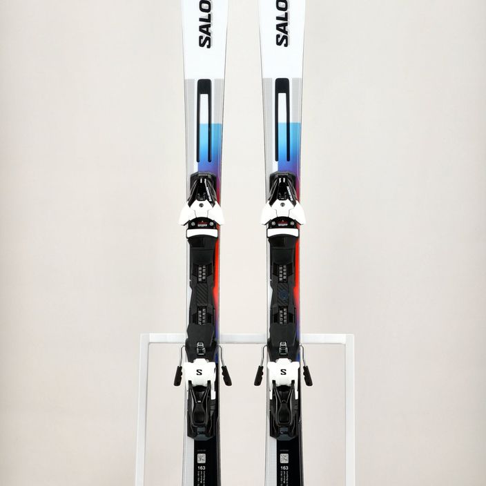 Salomon Addikt + Z12 GW downhill σκι λευκό/μαύρο/παστέλ μπλε νέον 13