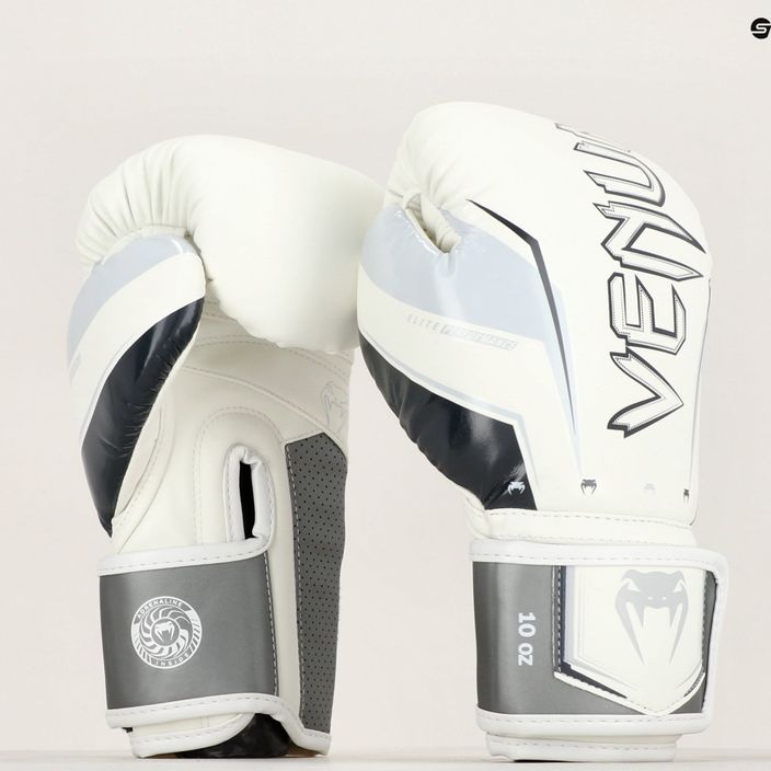 Venum Elite Evo γκρι/λευκά γάντια πυγμαχίας 10