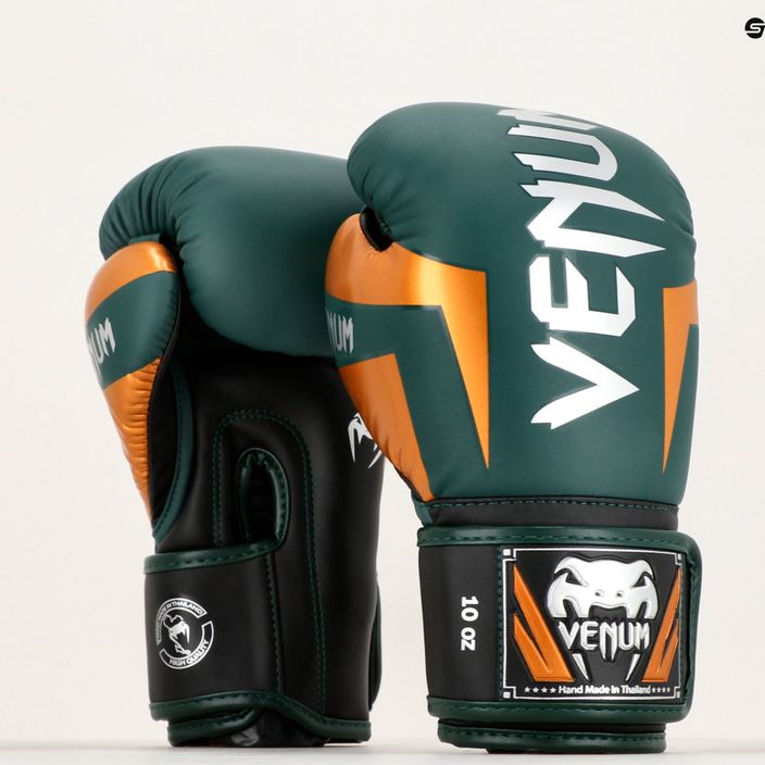 Venum Elite πράσινα/χάλκινα/ασημένια γάντια πυγμαχίας 10
