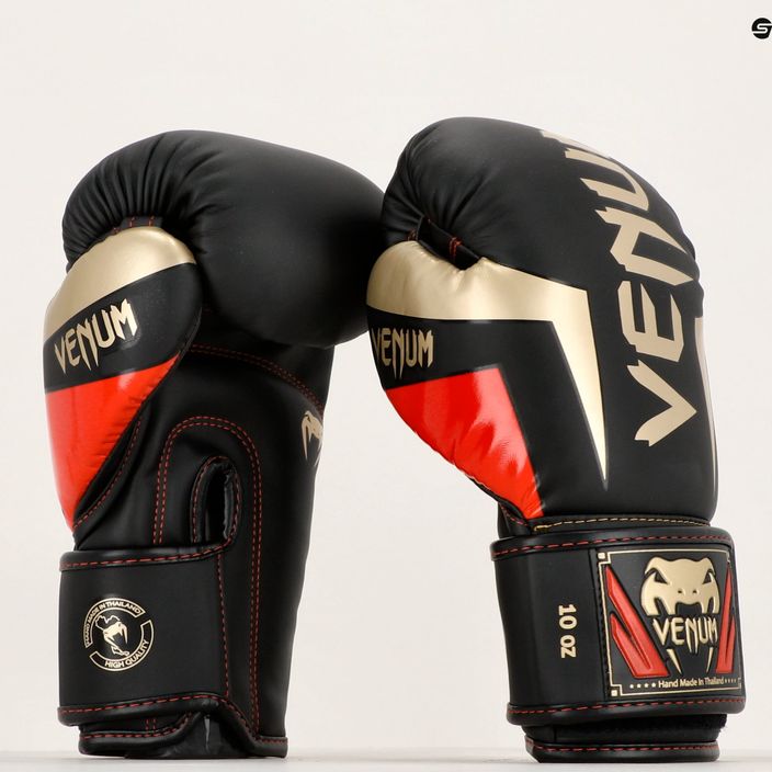 Venum Elite γάντια πυγμαχίας μαύρο/χρυσό/κόκκινο 11