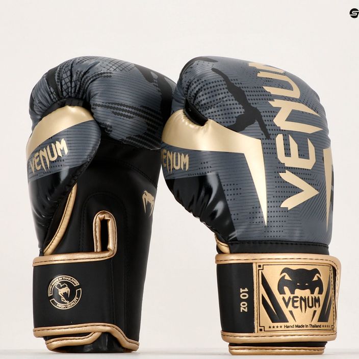 Venum Elite σκούρο παραλλαγή / χρυσά γάντια πυγμαχίας 11