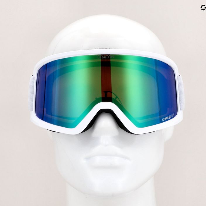 Γυαλιά σκι DRAGON DX3 OTG λευκά/φωτιστικά πράσινα ιόντα 7