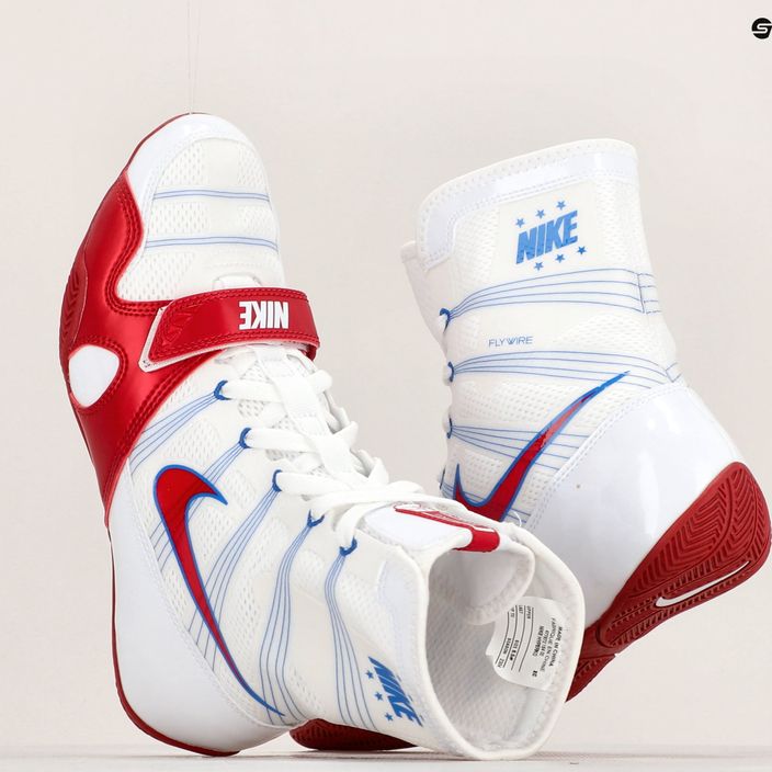 Nike Hyperko MP λευκά/κόκκινα παπούτσια πυγμαχίας 8