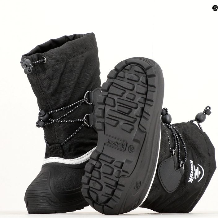 Kamik Southpole4 μαύρες/λευκές παιδικές μπότες πεζοπορίας 10