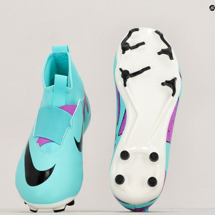 Παιδικές μπότες ποδοσφαίρου Nike Jr Zoom Mercurial Superfly 9 Academy FG/MG hyper turquoise/μαύρο/λευκό/φούξια όνειρο 8
