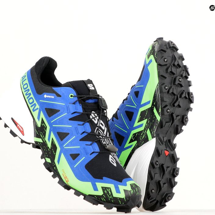 Ανδρικά παπούτσια για τρέξιμο Salomon Spikecross 6 GTX μαύρο/surf the web/green gecko 17