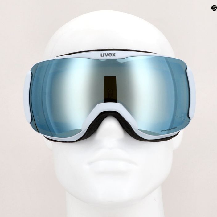 Γυναικεία γυαλιά σκι UVEX Downhill 2100 CV WE S2 αρκτικό μπλε ματ/καθρέφτης λευκό/colorvision πράσινο 6
