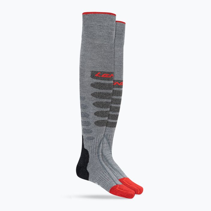 Lenz Heat Sock 5.1 Toe Cap Slim Fit γκρι/κόκκινες κάλτσες σκι