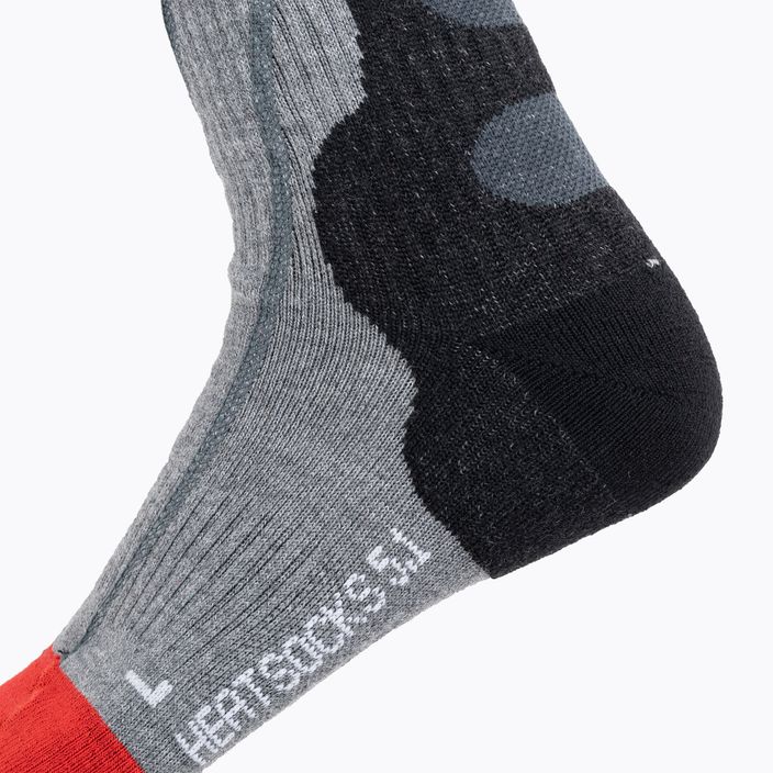 Lenz Heat Sock 5.1 Toe Cap Slim Fit γκρι/κόκκινες κάλτσες σκι 5