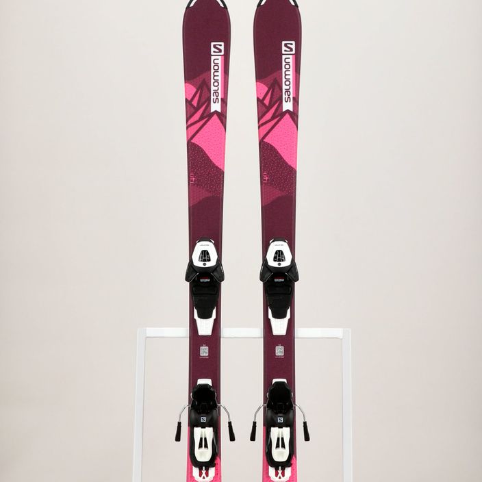 Παιδικά χιονοδρομικά σκι Salomon Lux Jr M + L6 bordeau/pink 11