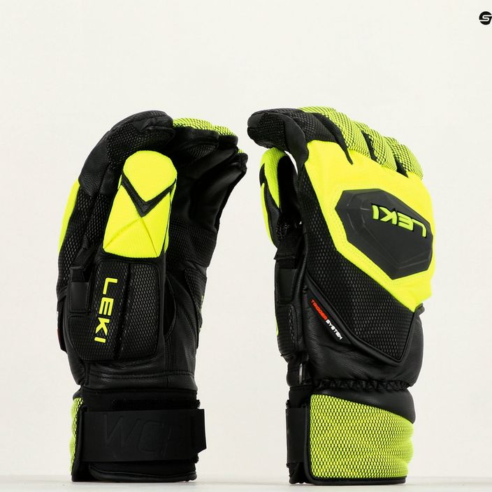 Ανδρικά γάντια σκι LEKI WCR Venom SL 3D μαύρο πάγο/λεμόνι 9