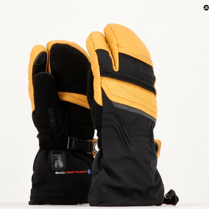 Lenz Heat Glove 8.0 Finger Cap Lobster θερμαινόμενο γάντι σκι μαύρο και κίτρινο 1207 12