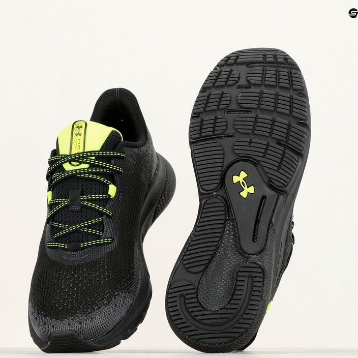 Under Armour Hovr Turbulence 2 ανδρικά παπούτσια για τρέξιμο μαύρο/μαύρο/κίτρινο υψηλής ορατότητας 14