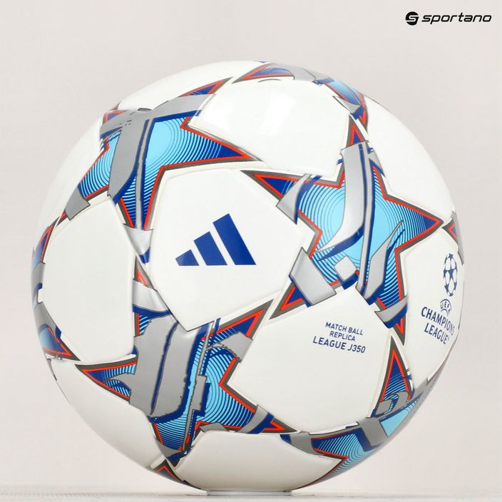 adidas UCL League 23/24 ποδοσφαίρου λευκό/ασημί μεταλλικό/κυανό/γαλάζιο μέγεθος 4 6