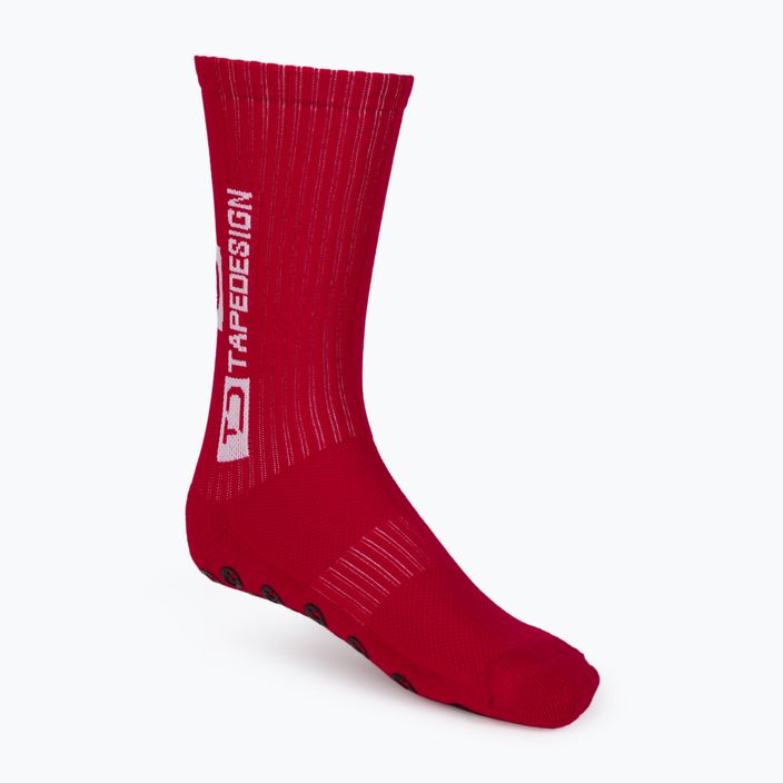 Ανδρικές αντιολισθητικές κάλτσες ποδοσφαίρου Tapedesign κόκκινες TAPEDESIGN RED