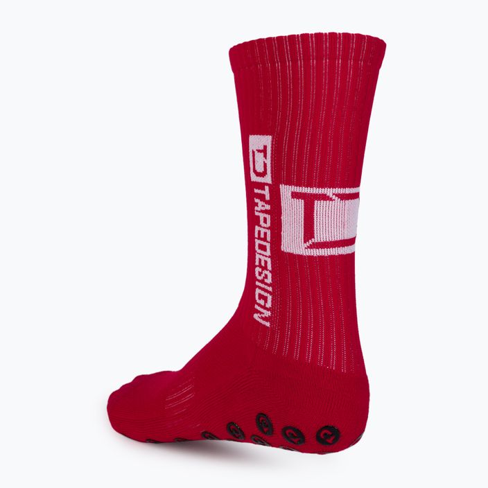Ανδρικές αντιολισθητικές κάλτσες ποδοσφαίρου Tapedesign κόκκινες TAPEDESIGN RED 2