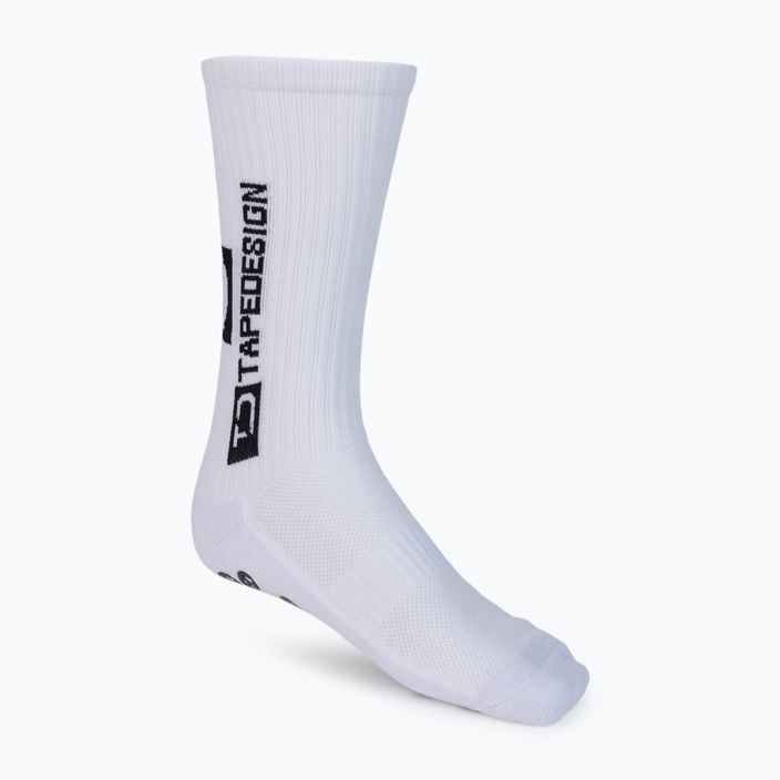 Ανδρικές αντιολισθητικές κάλτσες ποδοσφαίρου Tapedesign λευκές TAPEDESIGN WHITE