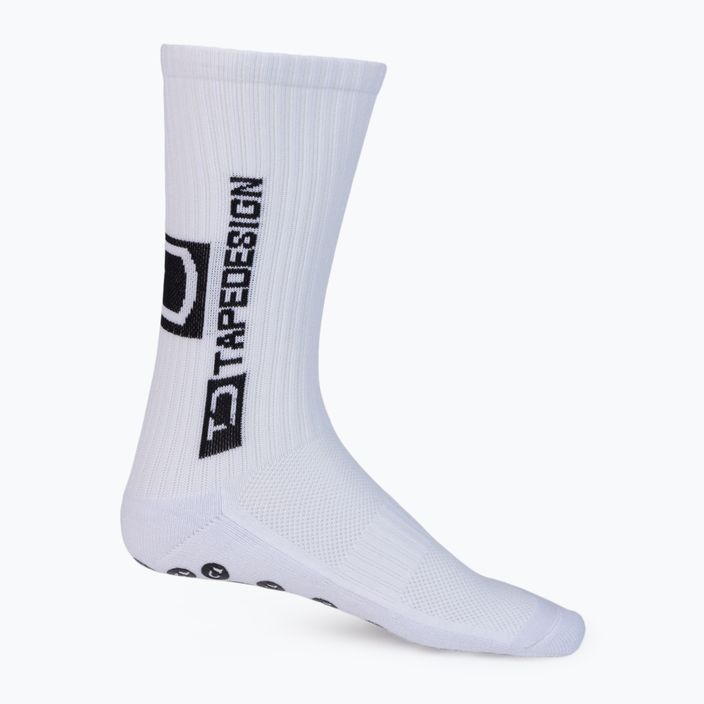 Ανδρικές αντιολισθητικές κάλτσες ποδοσφαίρου Tapedesign λευκές TAPEDESIGN WHITE 3