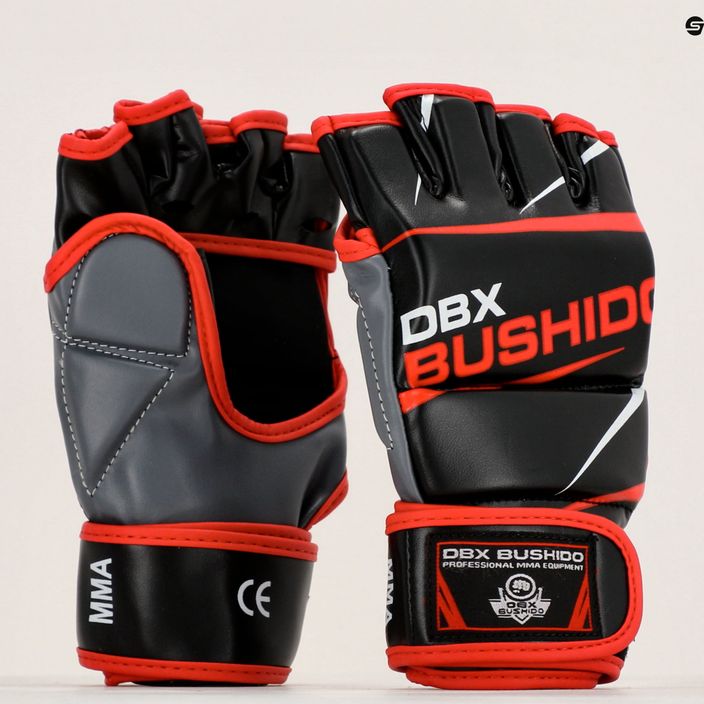 Γάντια προπόνησης για MMA και προπόνηση με σάκο DBX BUSHIDO μαύρο-κόκκινο E1V6-M 16