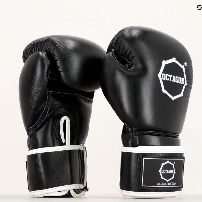 Γάντια πυγμαχίας Octagon Agat μαύρα/λευκά 10