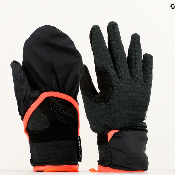 Γυναικεία γάντια σκι ORTOVOX Fleece Grid Cover μαύρο κοράκι 11