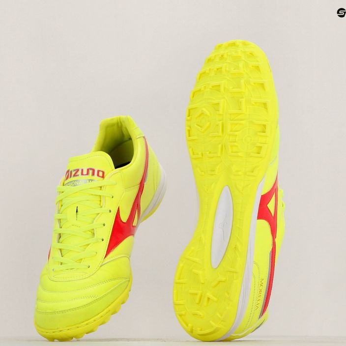 Mizuno Morelia Sala Elite TF κίτρινο ασφαλείας/καυτό κοράλλι 2/ασημένιο γαλαξία ανδρικά ποδοσφαιρικά παπούτσια 11