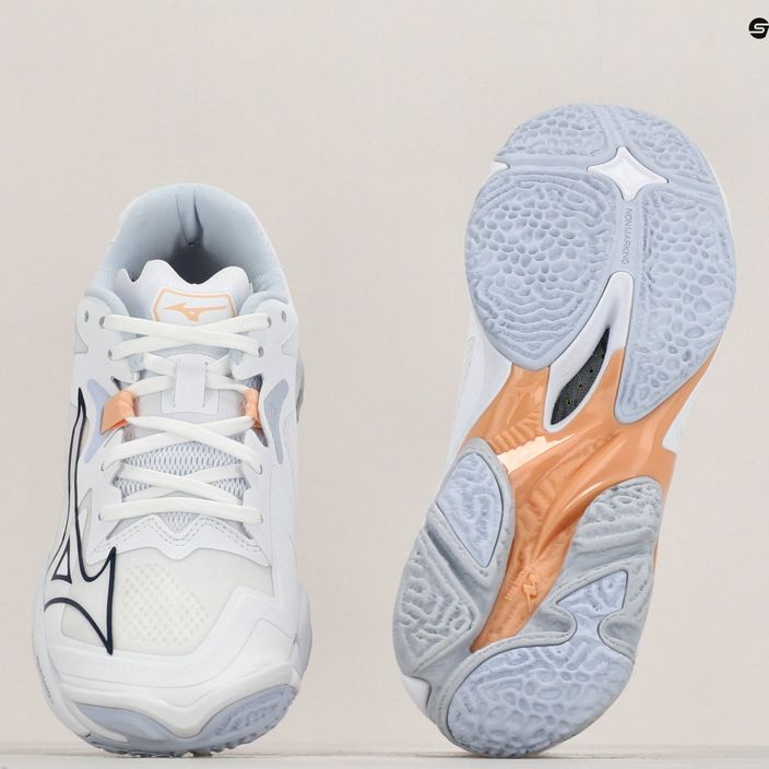 Γυναικεία παπούτσια βόλεϊ Mizuno Wave Lightning Z8 λευκό/ναυτικό ροδακινιά/ροδακινί parfait 9
