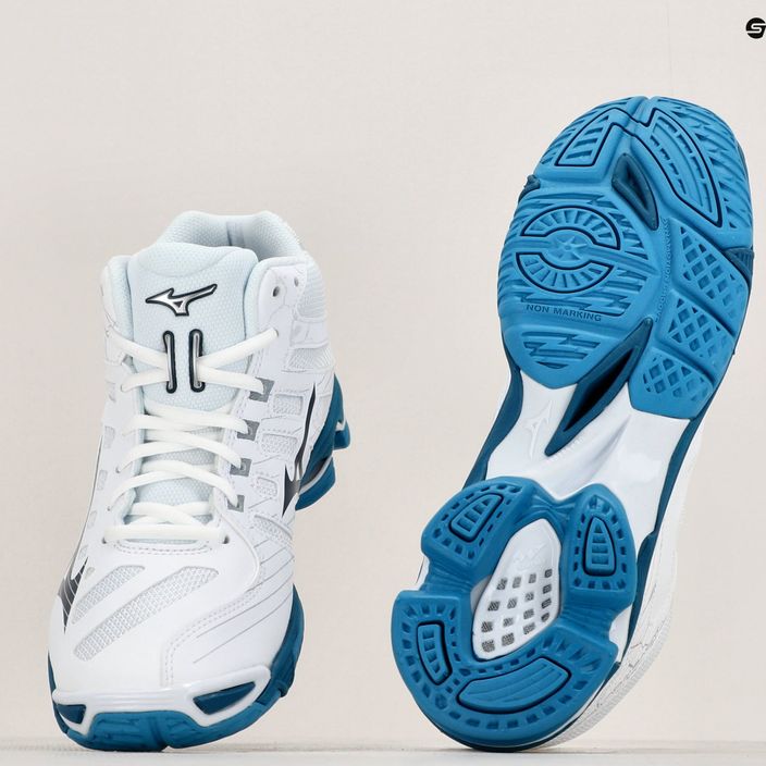 Ανδρικά παπούτσια βόλεϊ Mizuno Wave Mid Voltage λευκό/μπλε/ασημί 9