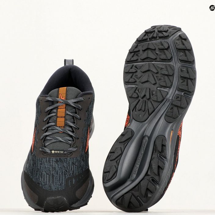 Ανδρικά αθλητικά παπούτσια τρεξίματος Mizuno Wave Rider GTX μαύρο/ναστούρτι/καρότο curl 9