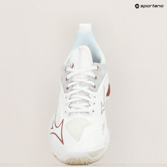 Ανδρικά παπούτσια για τρέξιμο Mizuno Wave Rebellion Sonic 2 λευκό/καυτό κοράλλι/ομίχλη του λιμανιού 9