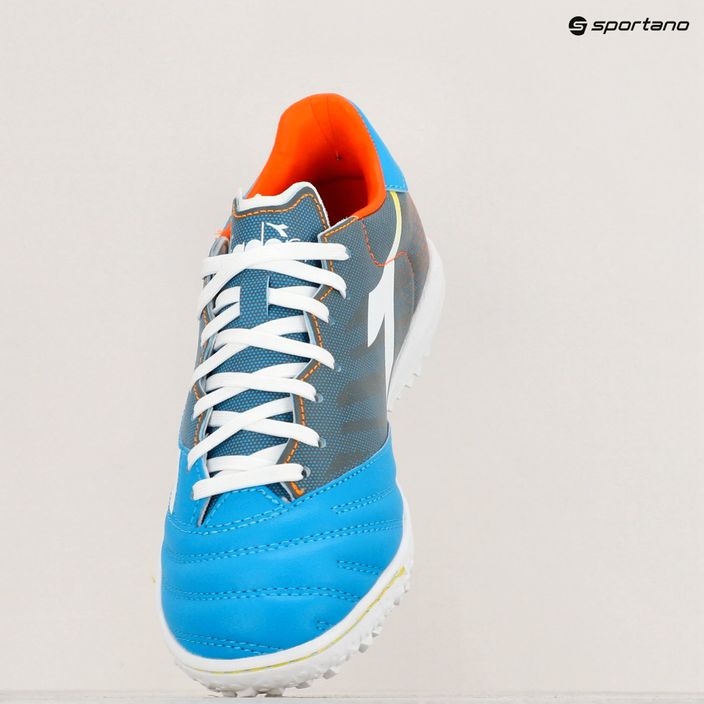 Ανδρικά ποδοσφαιρικά παπούτσια Diadora Brasil Elite Veloce GR TFR μπλε φλούο/λευκό/πορτοκαλί 16