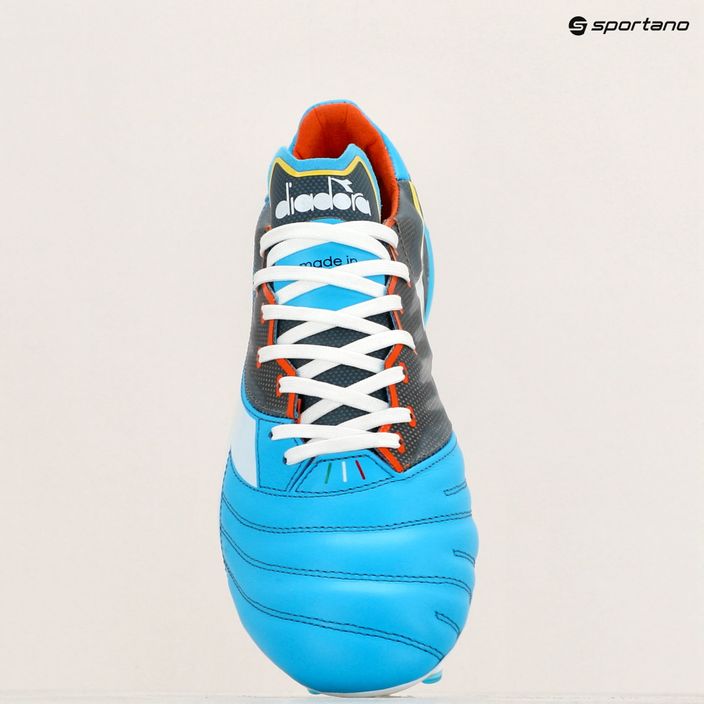 Ανδρικά ποδοσφαιρικά παπούτσια Diadora Brasil Elite Veloce GR ITA LPX μπλε φλούο/λευκό/πορτοκαλί 11