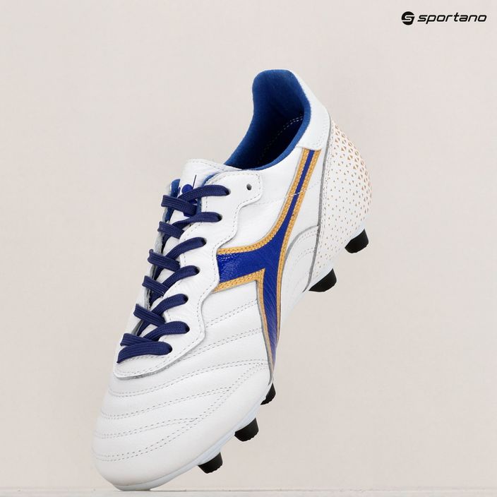 Ανδρικά ποδοσφαιρικά παπούτσια Diadora Brasil Italy OG GR LT+ MDPU λευκό/μπλε/χρυσό 16