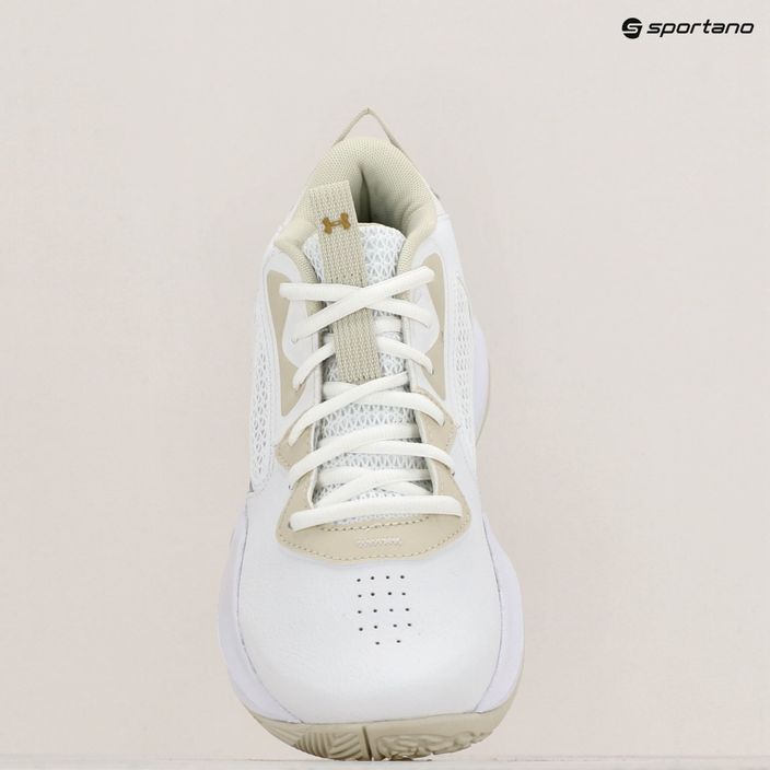 Under Armour Lockdown 6 παπούτσια μπάσκετ λευκό/βυθιστό/μεταλλικό χρυσό 15