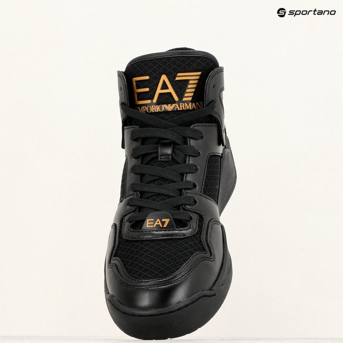 EA7 Emporio Armani Basket Mid τριπλό μαύρο/χρυσό παπούτσια 9