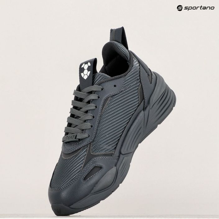 EA7 Emporio Armani Ace Runner Carbon τριπλό σιδερένιο/λευκό παπούτσια 8