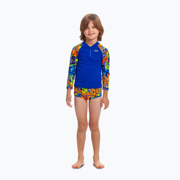 Παιδικό Funky Trunks Zippy Rash Vest μικτό μπλουζάκι για κολύμπι 2