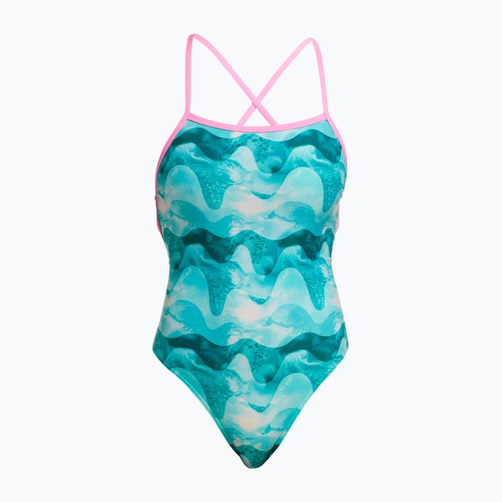 Funkita Strapped In One Piece γυναικείο ολόσωμο μαγιό πετρόλ κύμα