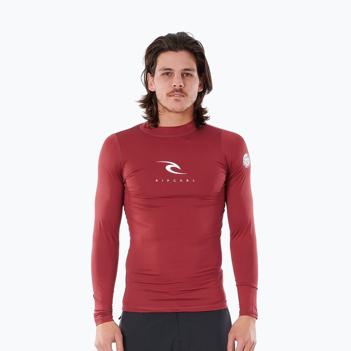 Rip Curl Corps ανδρικό μπλουζάκι για κολύμπι μπορντό WLE3QM